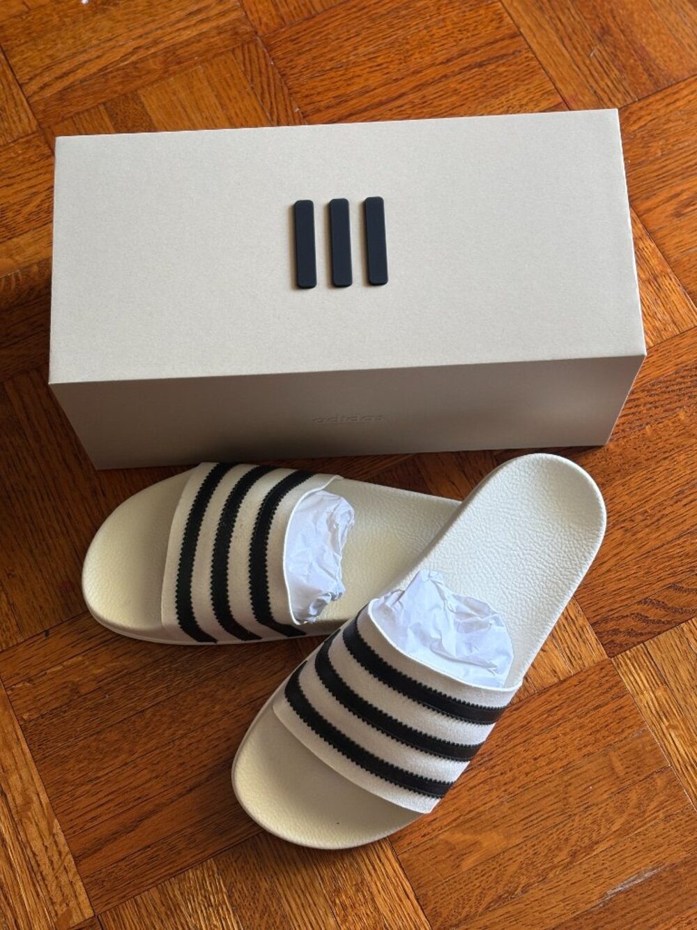 NWT adidas Fear of God Athletics Adilette Cream White Size 6 Box included